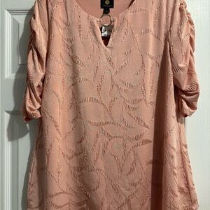 JM Collection Blush Textured Blouse